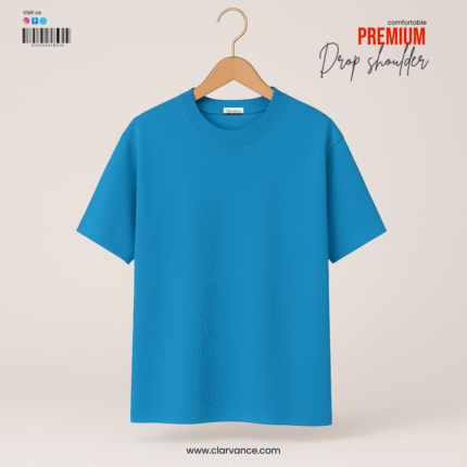 Premium Drop Shoulder - Teel blue